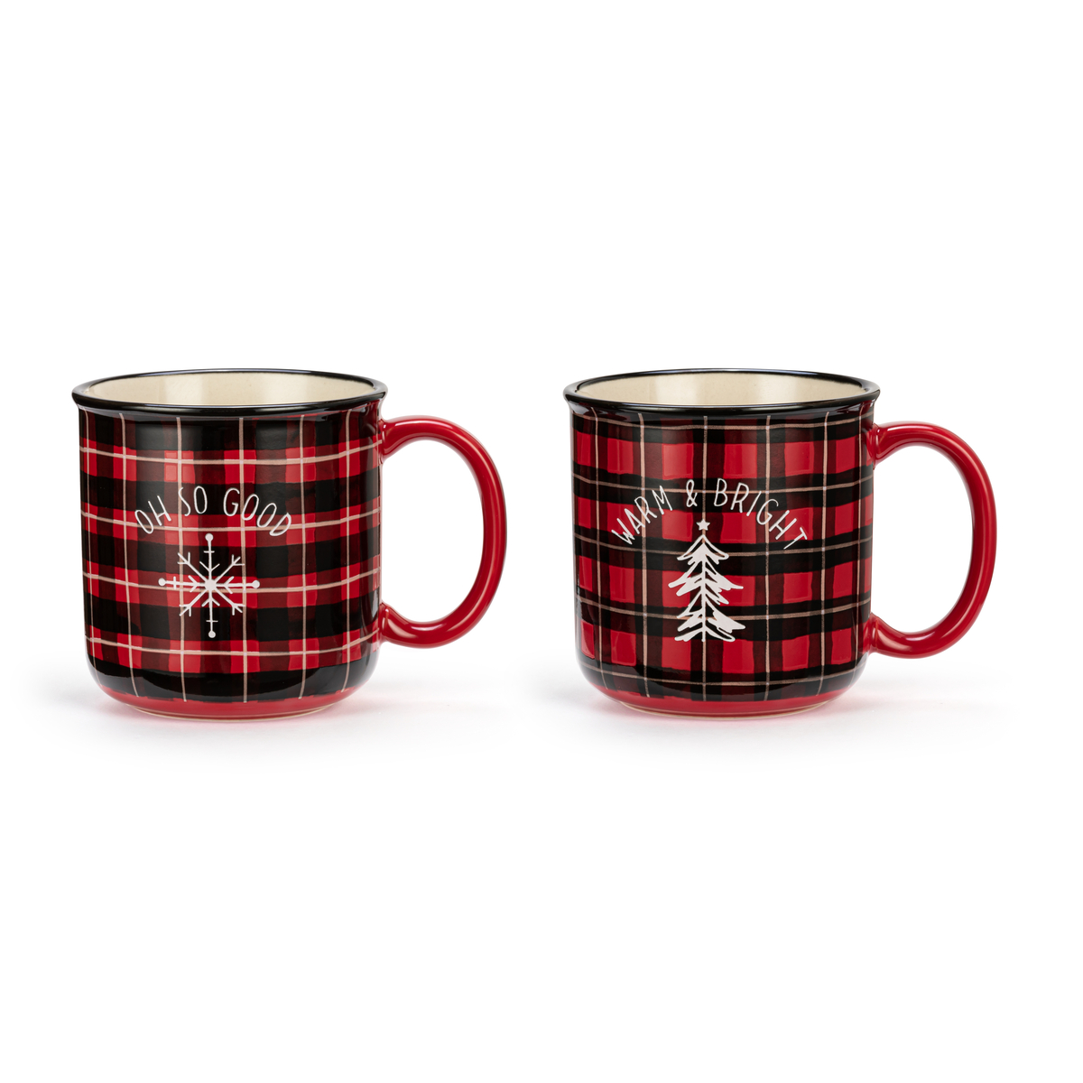 Warm and Bright Plaid Mugs