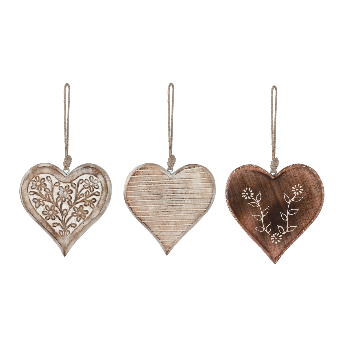 Wood Heart Ornaments