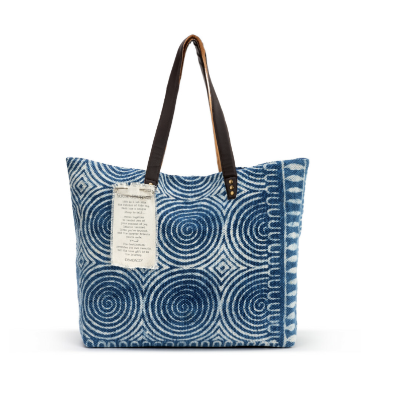 Indigo Block Print Tote