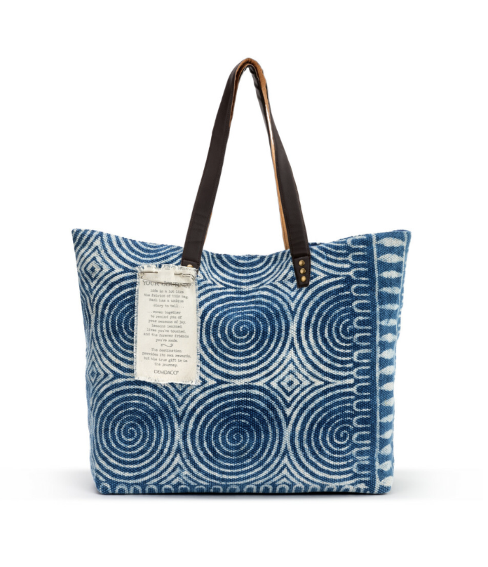 Indigo Block Print Tote