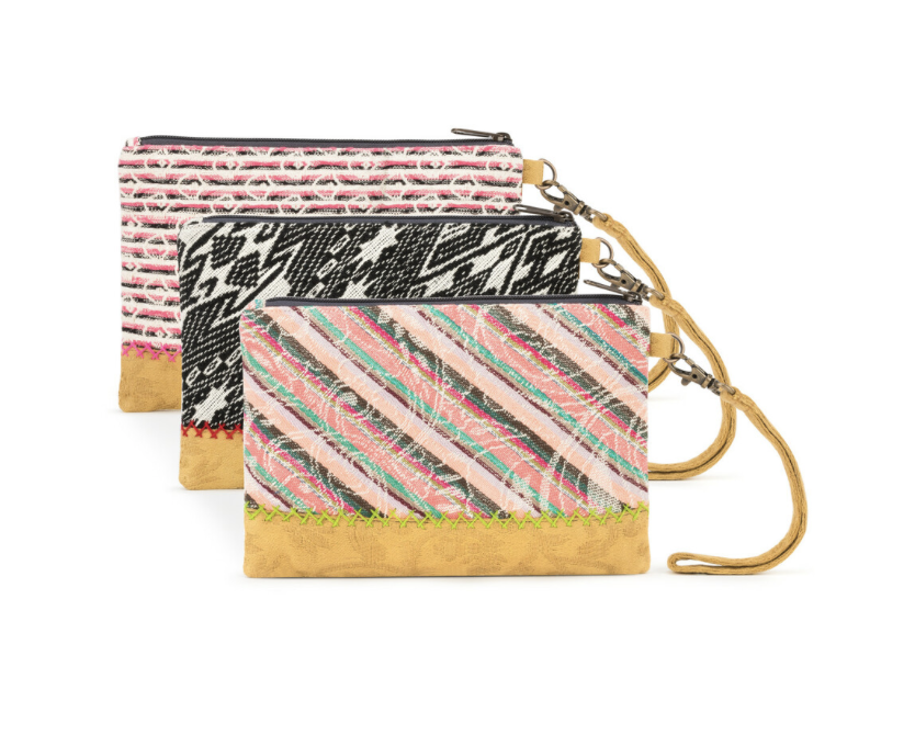 Multicolor Set of 3 Zip Pouches