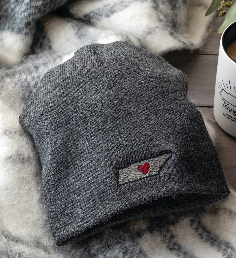 Tennessee Heart Charcoal Knit Cap