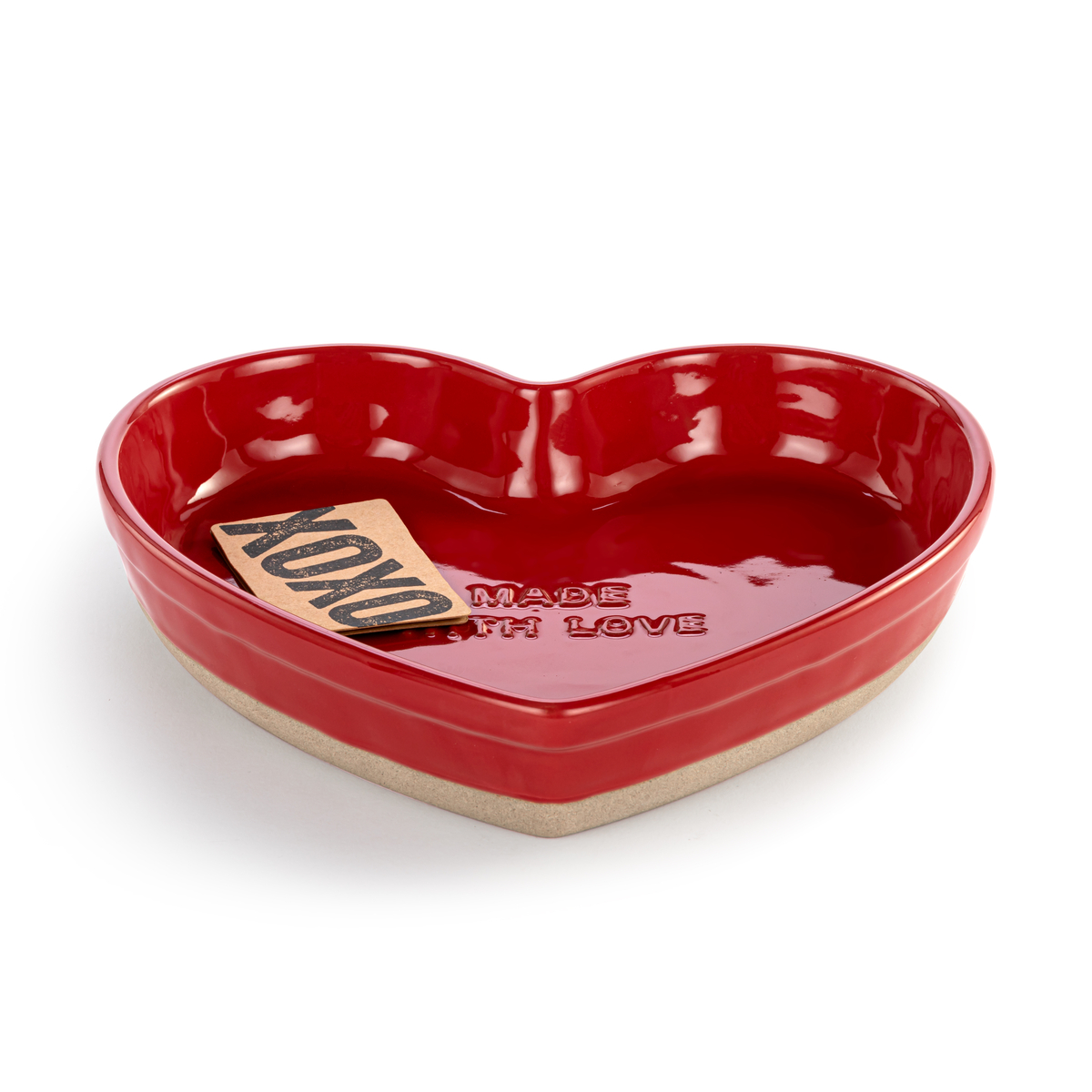 Red Made With Love Heart Baking Dish