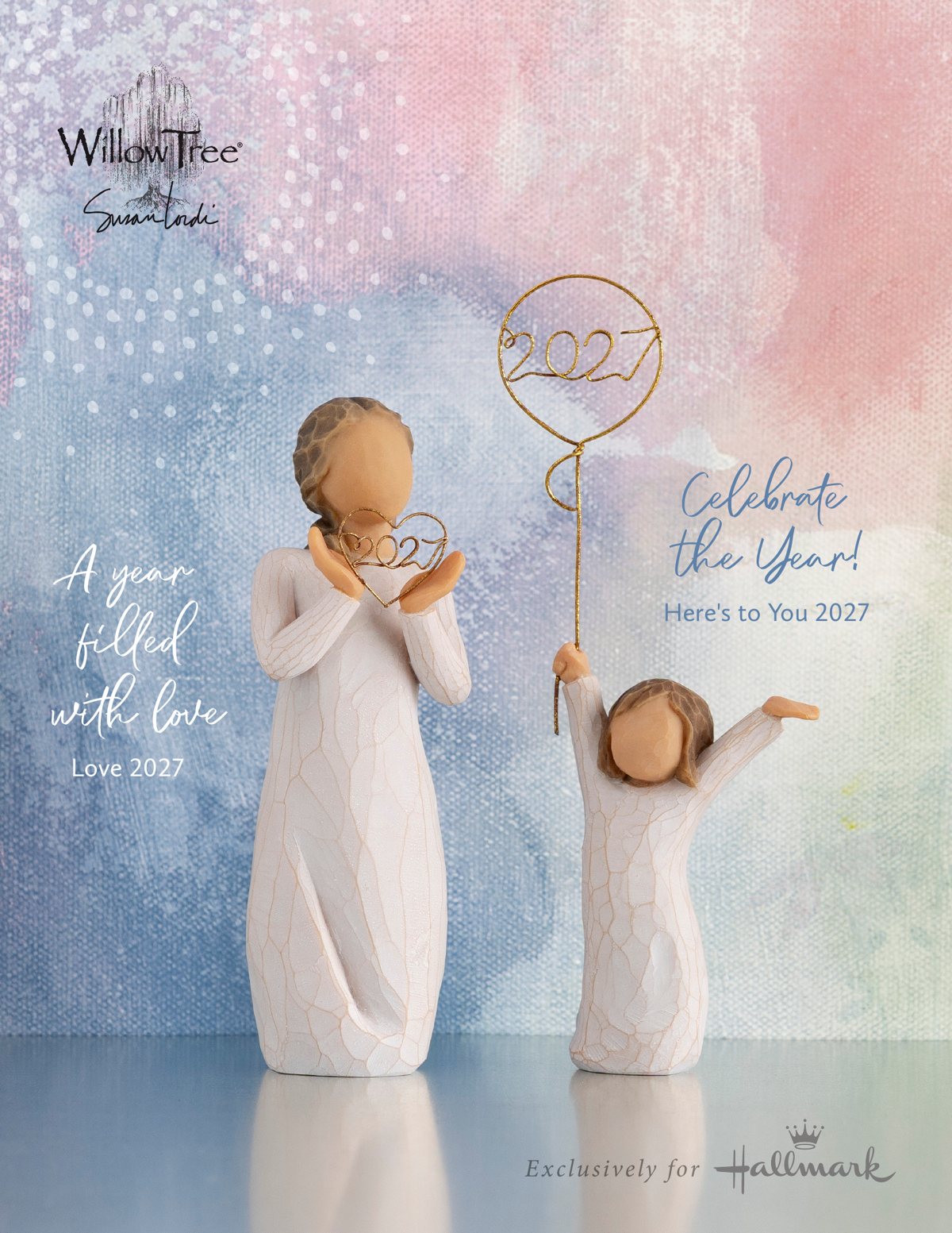 Willow Tree Here’s to You 2027 and Love 2027 figures, exclusively for Hallmark retailers